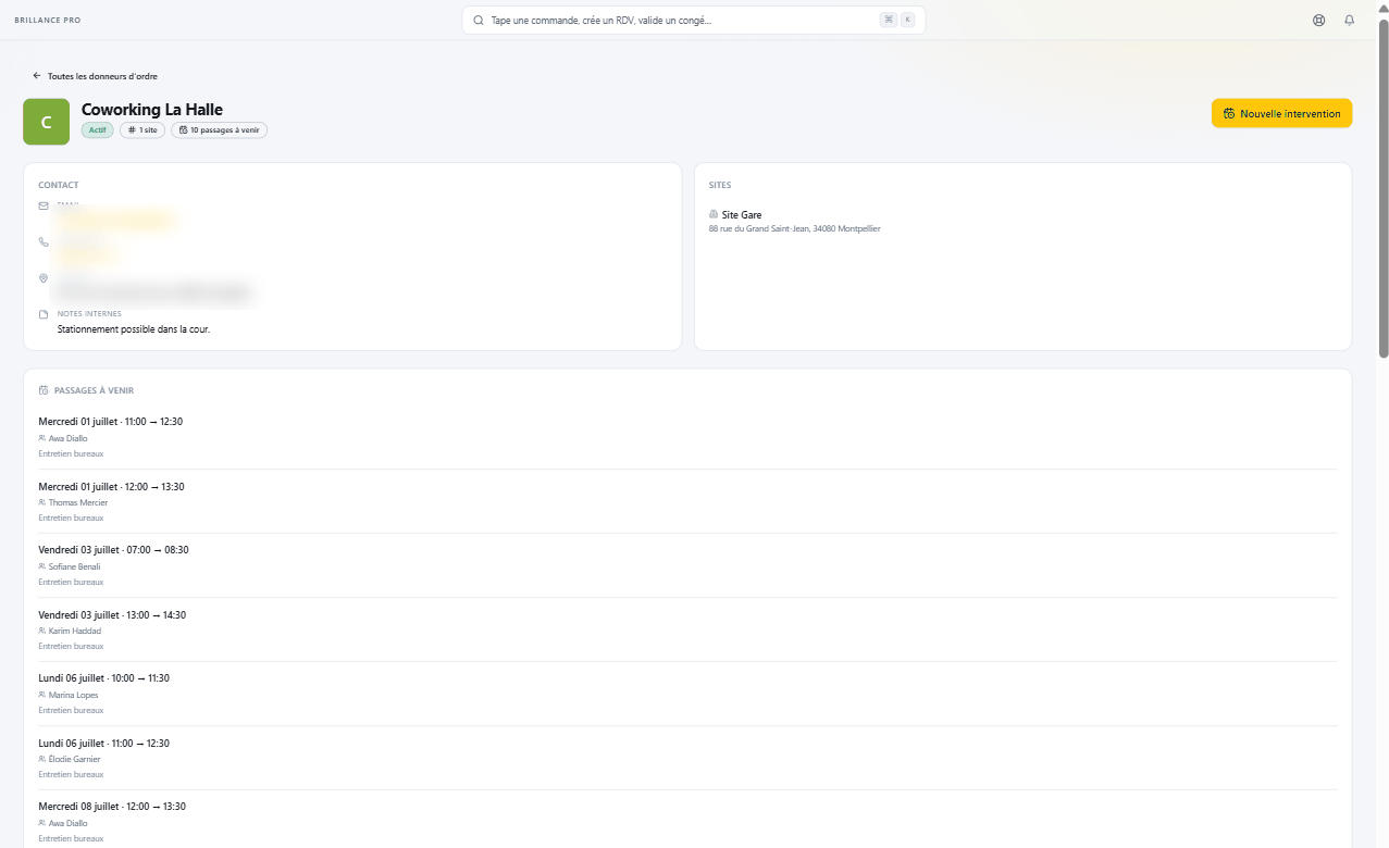 Fiche client